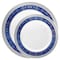 Smarty Had A Party White w/Blue and Silver Royal Rim Plastic Dinnerware Set (120 Dinner Plates+120 Salad Plates), 240PK 970BLSVP-CASE - alternate 11
